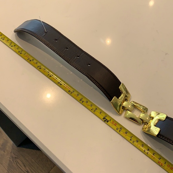 Oltre Designer leather belt with gold buckle NWOT - Picture 8 of 9